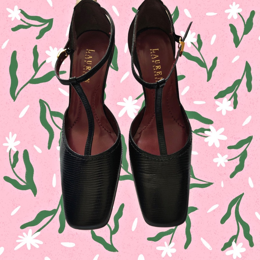 Ralph Lauren Vintage Square Toe Block heels 6